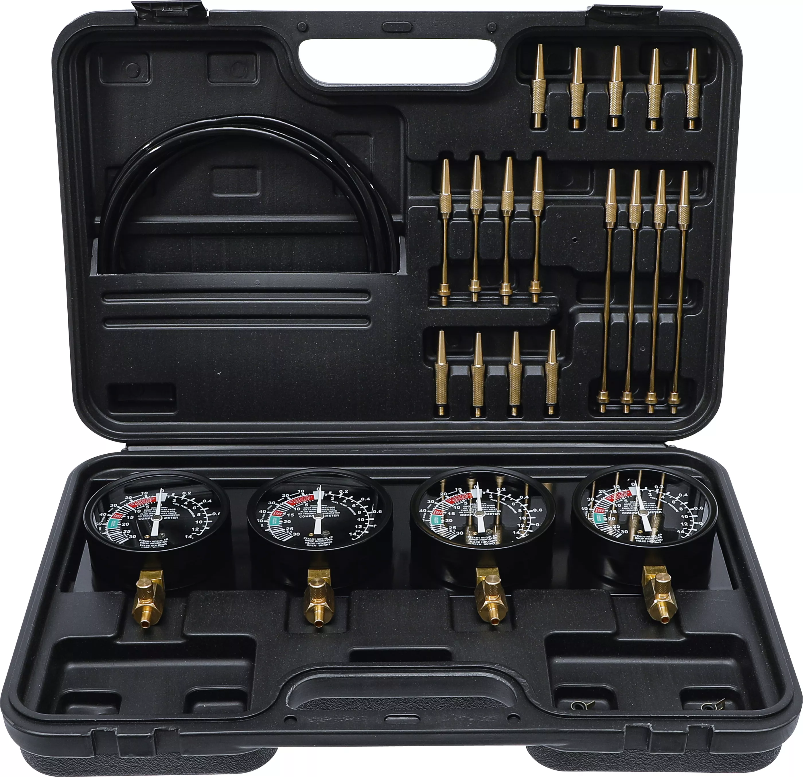 Aparat testare carburator sincron | cu 4 cadrane de sincronizare | 26 piese [1]