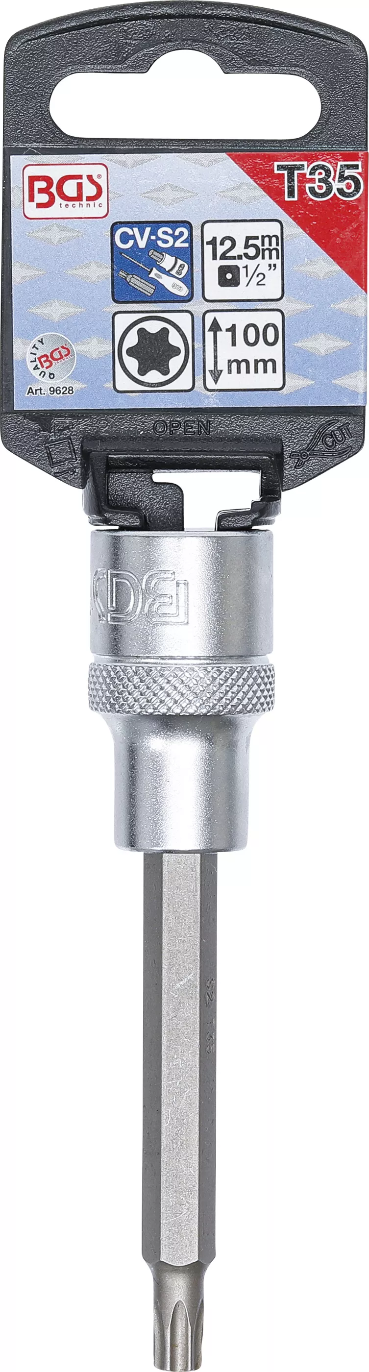 Bit | Lungime 100 mm | Antrenare patrat interior 12,5 mm (1/2") | Profil T (pentru Torx) T35 [2]