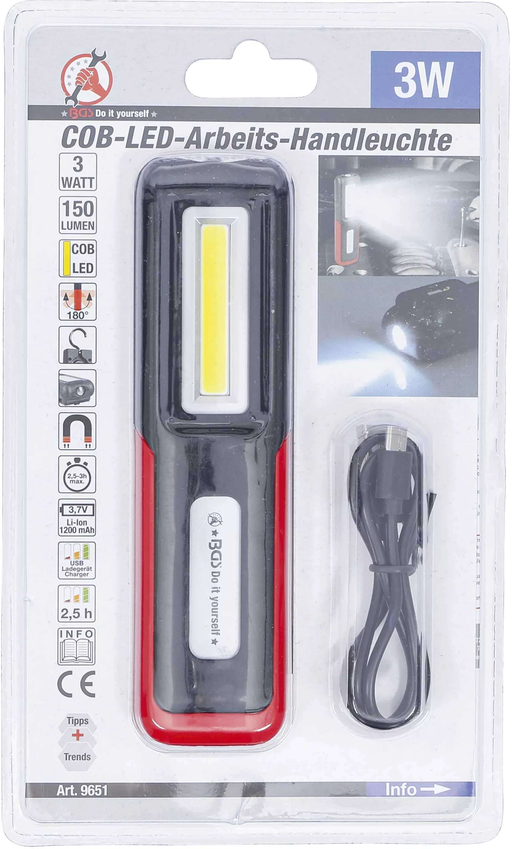 Lampa de lucru de mana COB-LED [4]
