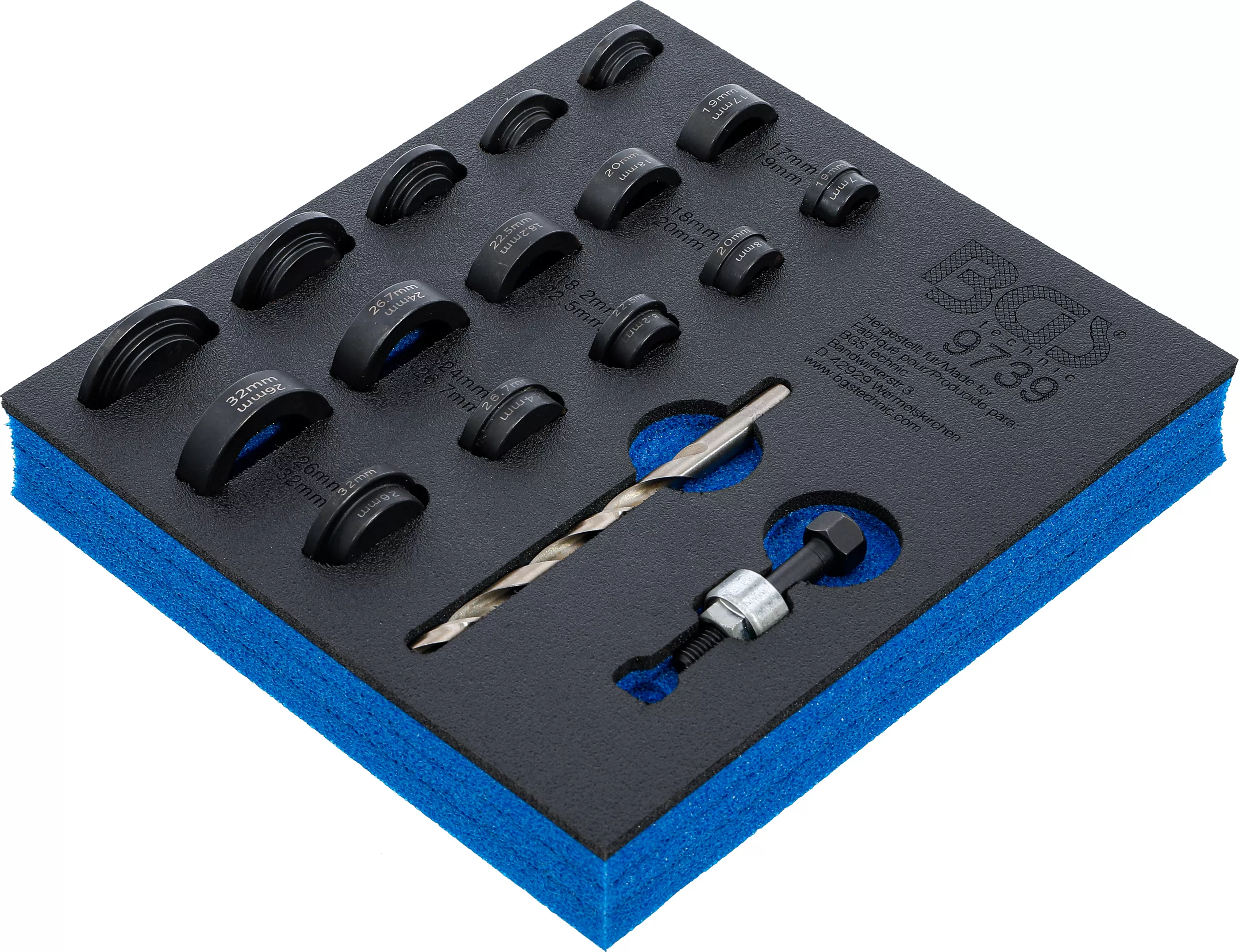 Suport organizator pentru carucior 1/6: Set matrite de perforat | pentru senzori de parcare | o 17 - 32 mm [2]