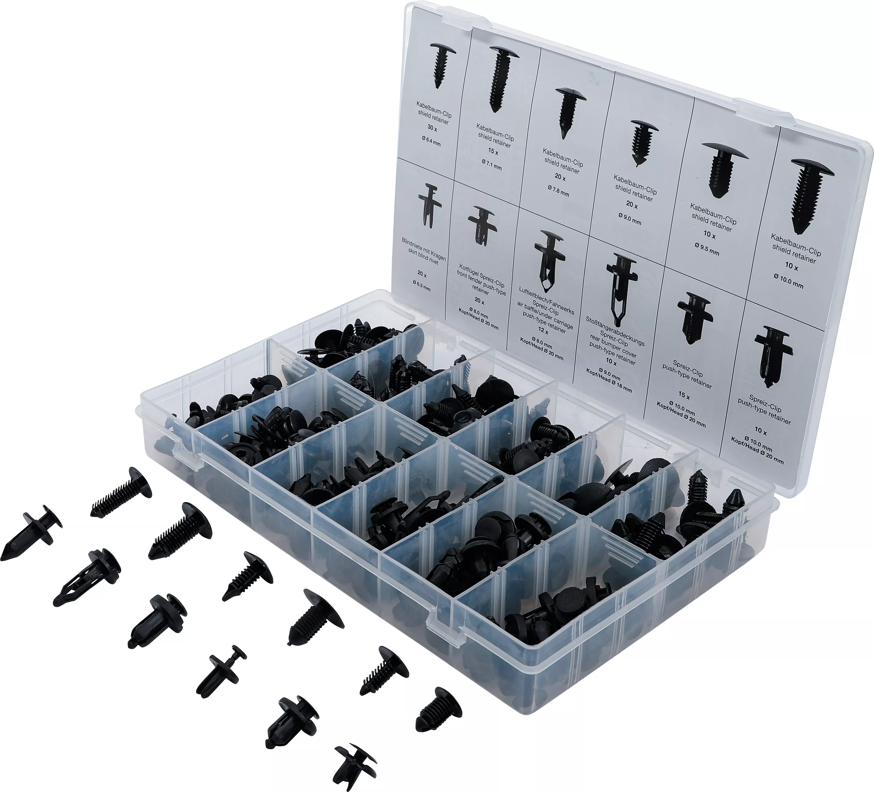 Sortiment suruburi-clips extensibile tip bradut si din plastic | universal | 192 piese [1]
