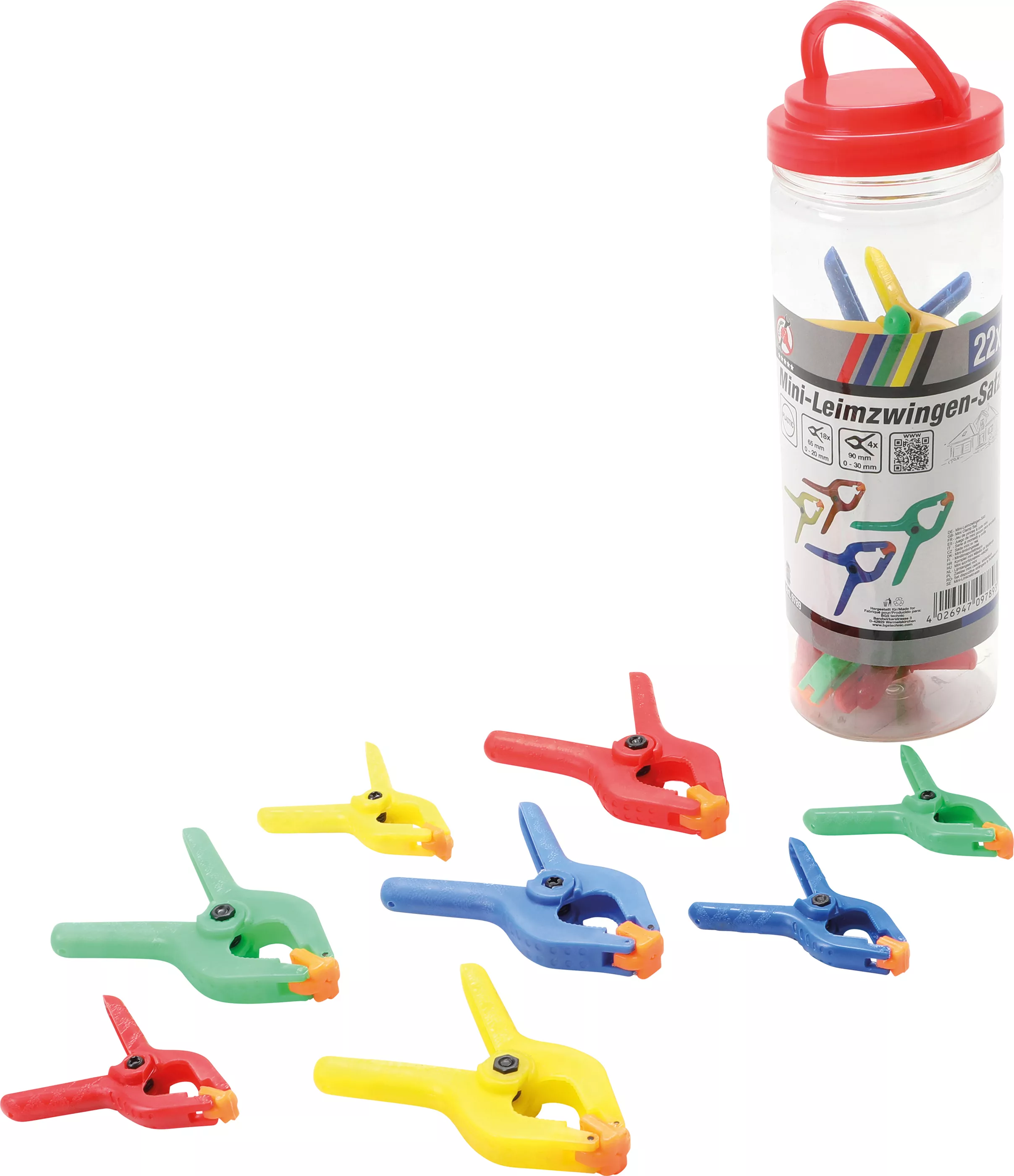Set dispozitive strangere la incleiere mini | material plastic ABS | 22 piese [1]
