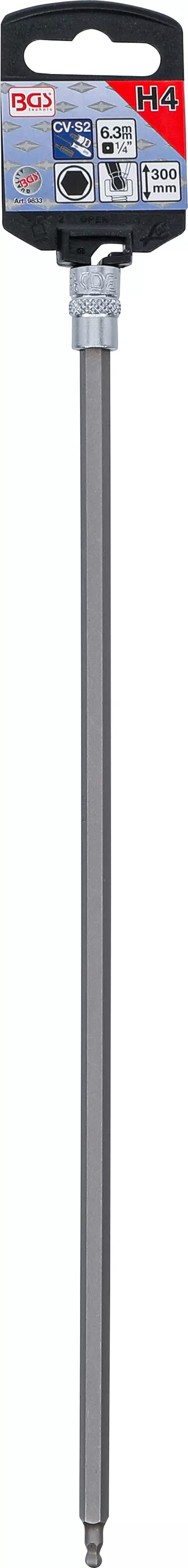 Bit | Lungime 300 mm | 6,3 mm (1/4") | hexagon interior cu cap sferic 4 mm [3]
