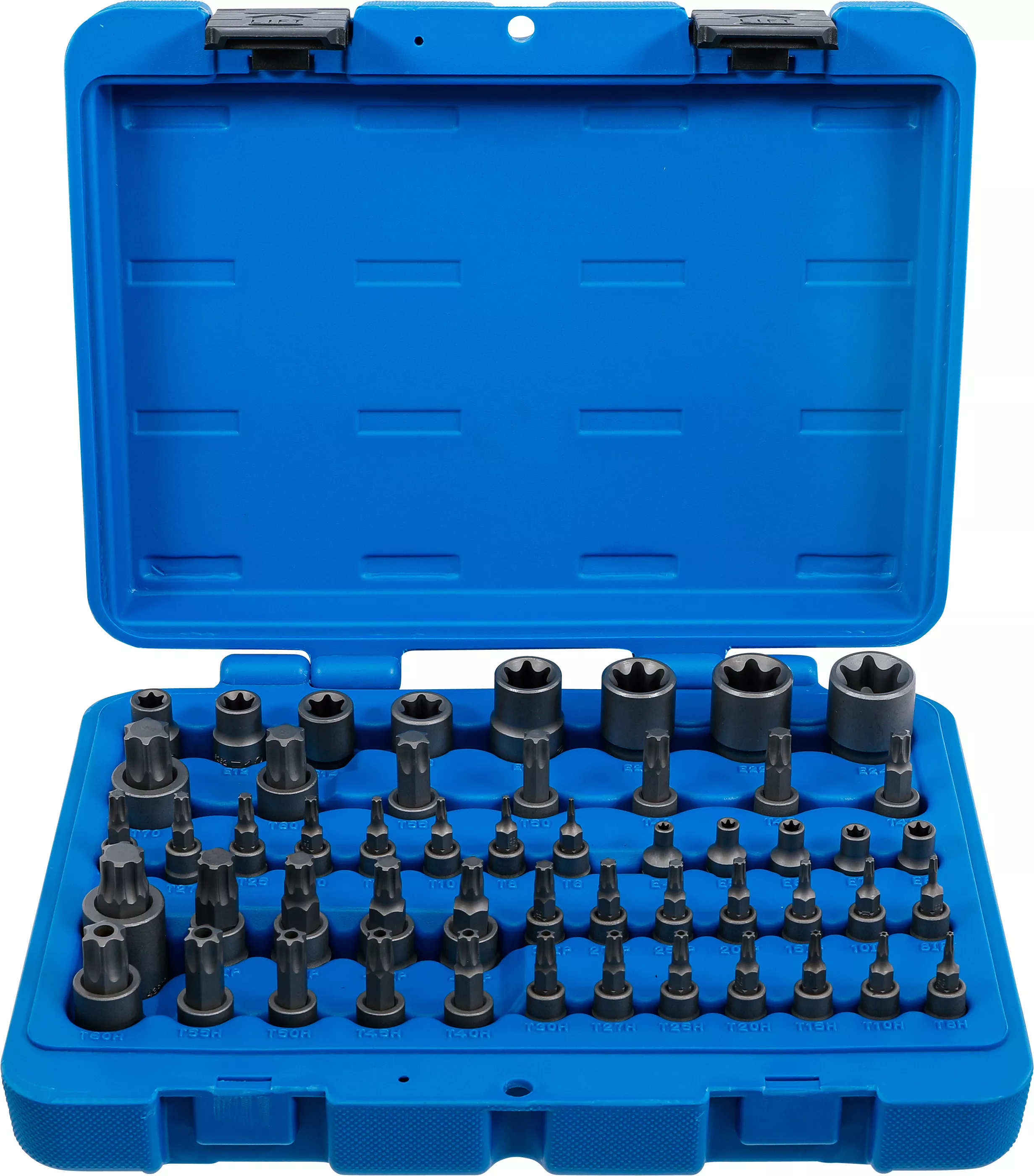 Set biti si set capete chei tubulare | Profil E / Profil T (pentru Torx) / Profil T (pentru Torx) cu gaura / Profil TP (pentru Torx Plus) | 52 piese [1]