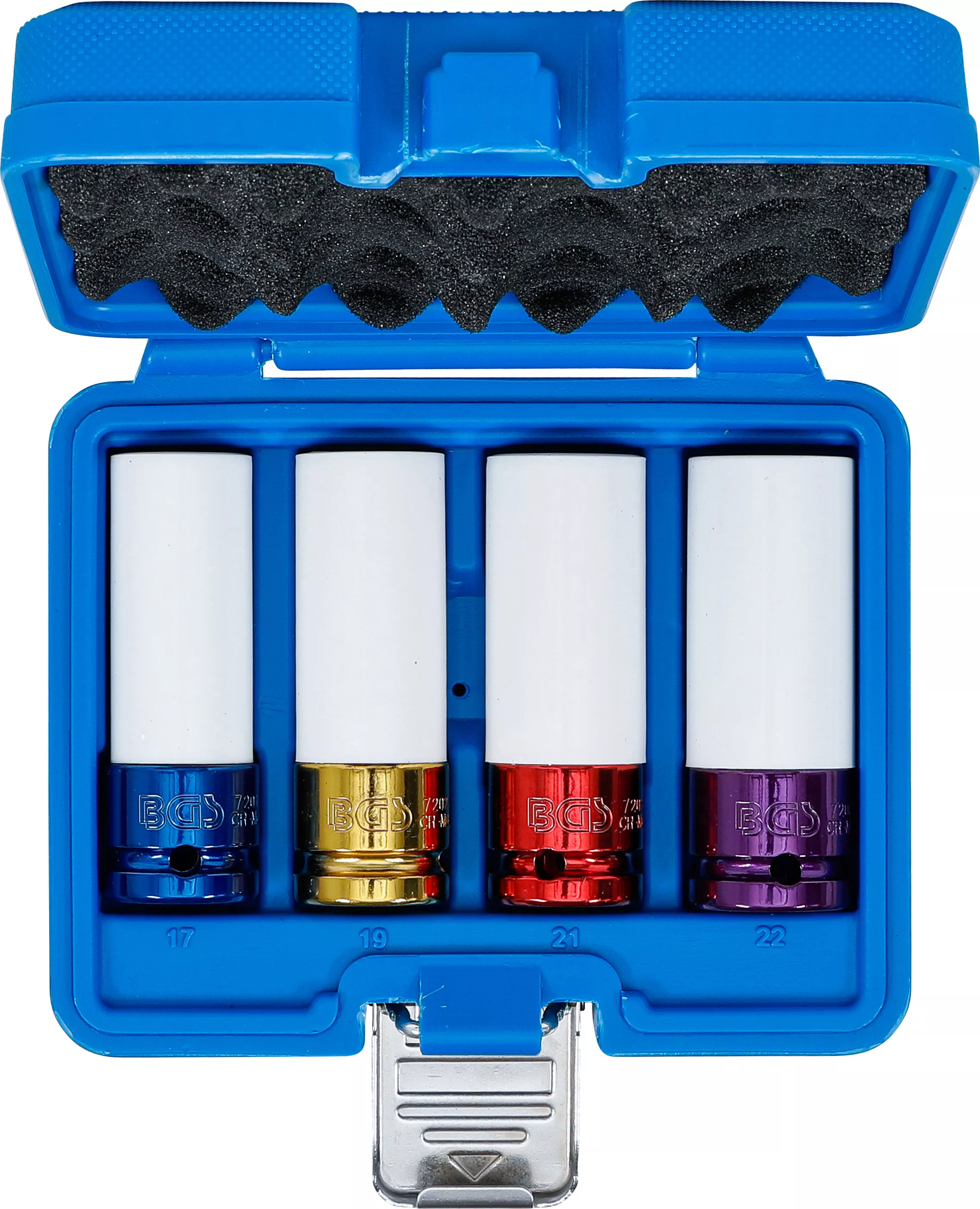 Set capete cheie de impact cu protectie | Antrenare patrat interior 12,5 mm (1/2") | 17 / 19 / 21 / 22 mm | 4 piese [4]