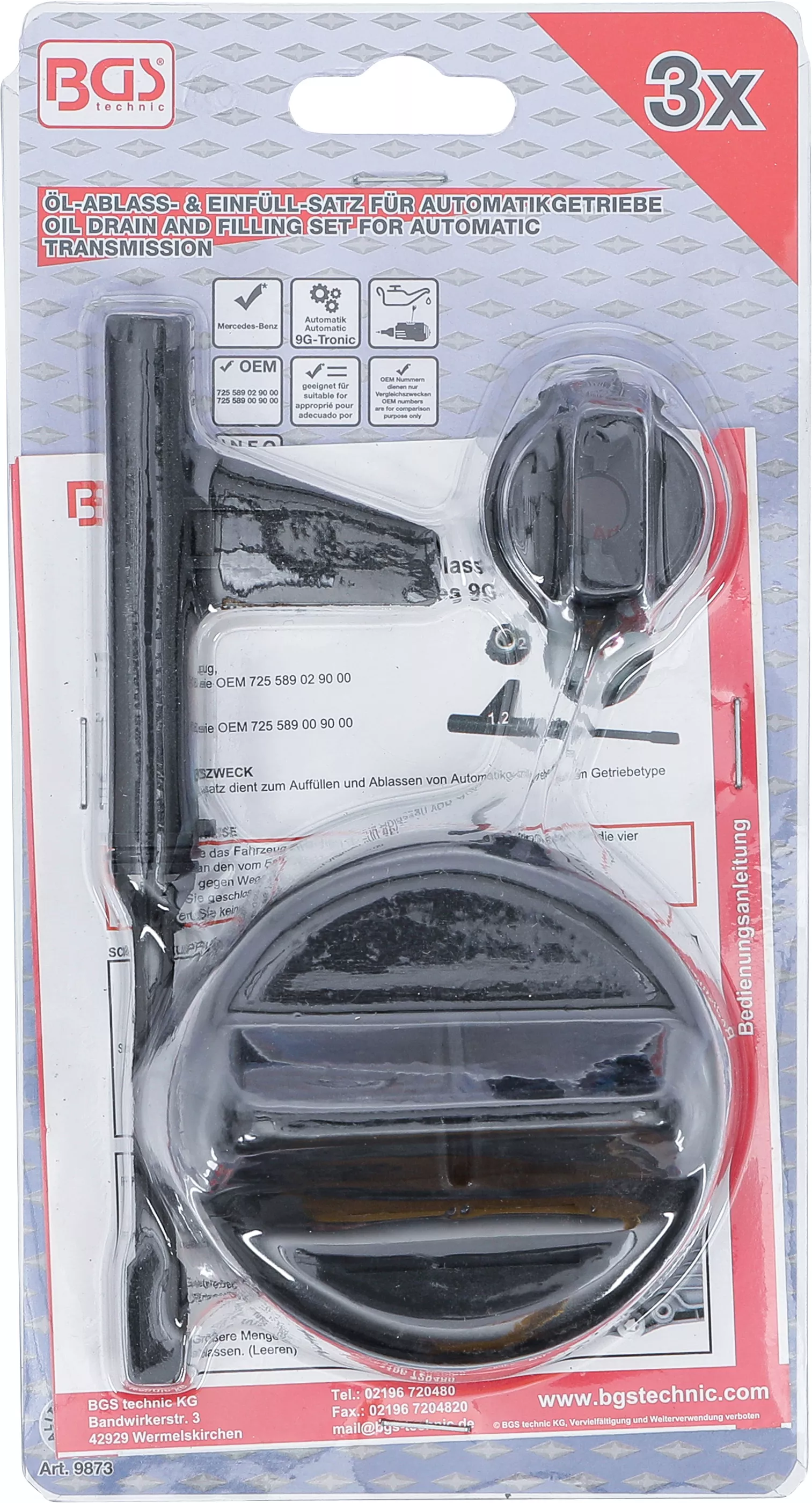 Set scurgere si umplere ulei pentru transmisie automata | pentru Mercedes 9G-Tronic [4]