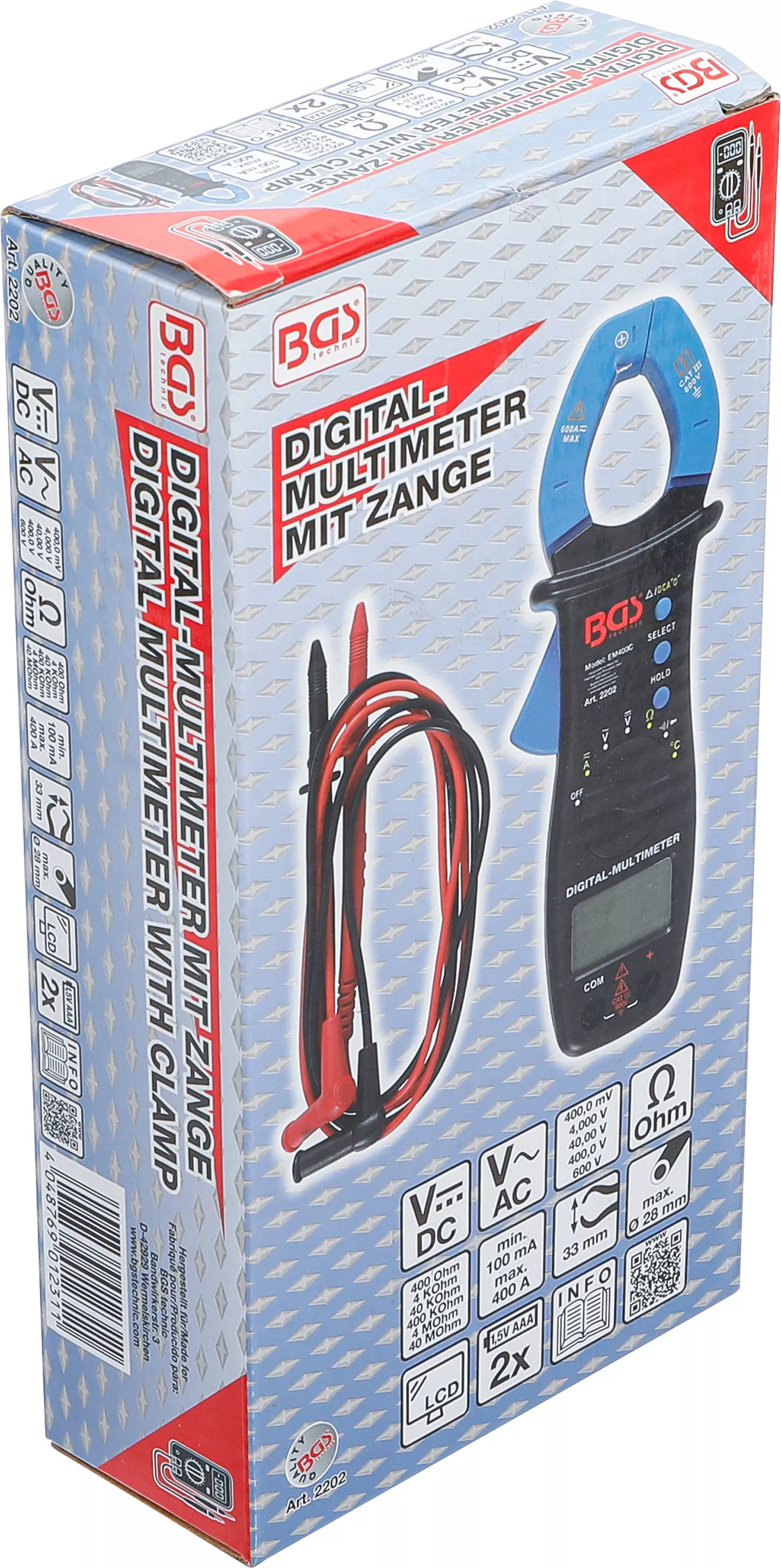 Multimetru Digital cu Clește pentru Curent DC și AC – BGS Technic [3]