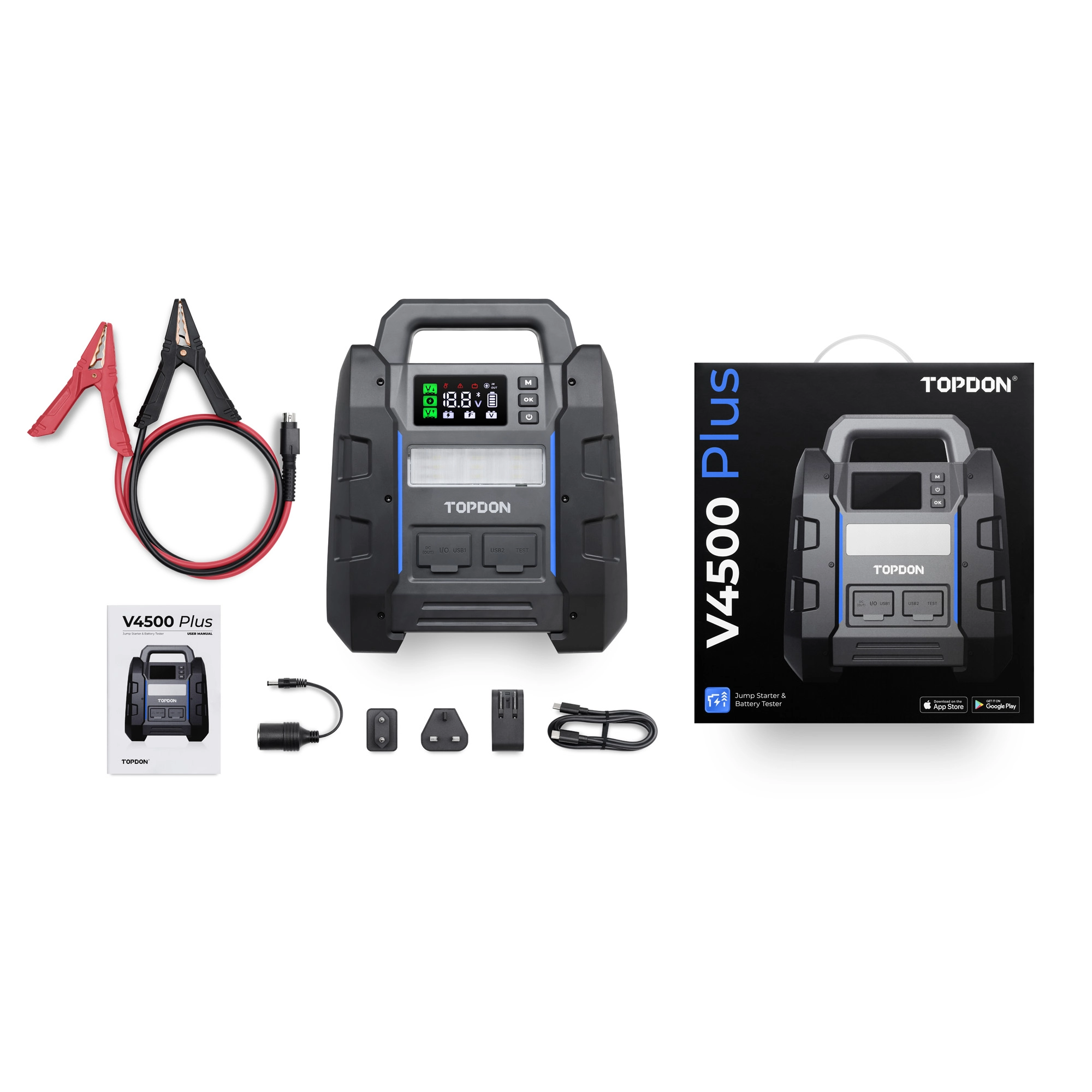 TOPDON V4500 Plus – Jump Starter profesional 12V, 4500A cu Powerbank și lanternă LED [3]