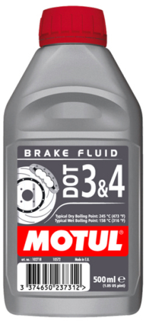 Intretinere Auto - Lichid de frână MOTUL DOT 3 & 4 – 0,5L, pentru sisteme hidraulice de frânare și ambreiaj