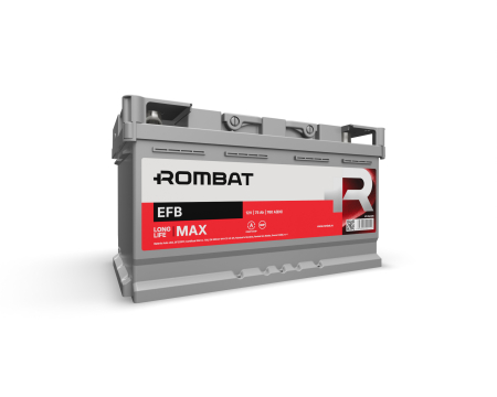 Baterii Auto - ROMBAT EFB 75Ah, 760A, 12V – Tehnologie Start-Stop cu Separator „Scrim”