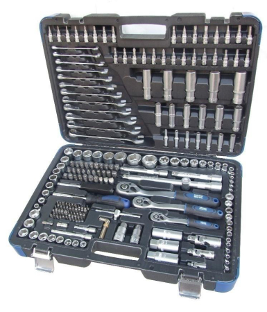 Accesorii dinamometrice - Set scule Garagemeister GM52840 – 216 piese, chei tubulare 1/4”, 3/8”, 1/2”, biți, prelungitoare și chei combinate