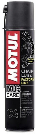 Intretinere Auto - Spray Lanț MOTUL C4 Chain Lube FL – 0,4L, pentru motociclete de asfalt