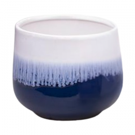 Ghivece - Ghiveci ceramic decoratic Glaze White/Blue D6