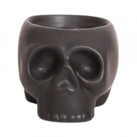 Accesorii - Ghiveci ceramic decorativ 'Skull' negru deschis D6