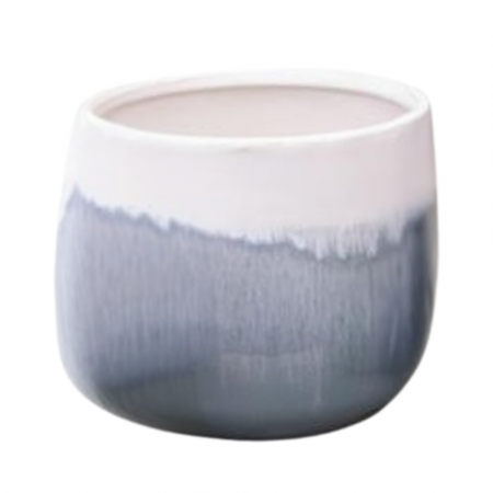 Ghivece - Ghiveci decorativ ceramic 'Glaze' White/Petrol D6