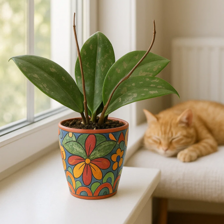 Hoya Wibergiae în ghiveci - frunze cerate, plantă curgătoare [3]