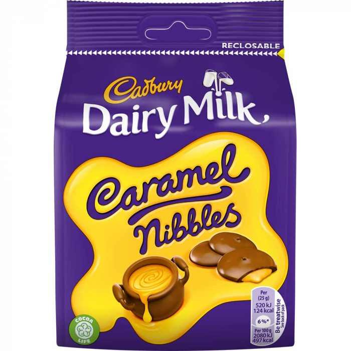 Cadbury Caramel Nibbles Bag UK 120g