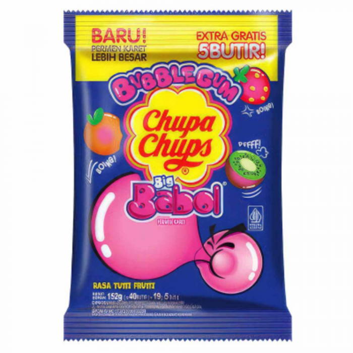 Chupa Chups Big Babol Tutti Frutti Bubble Gum Bag IDN 152g [1]