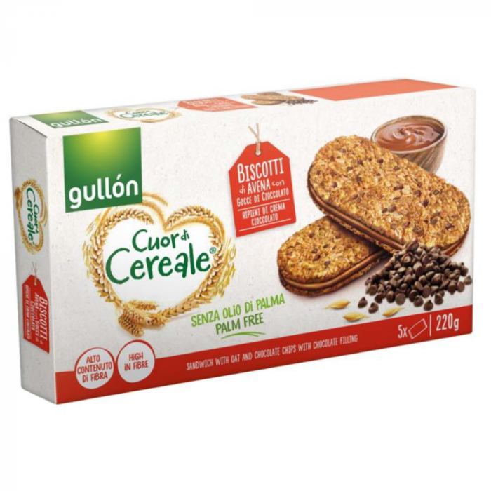 Gullon Sandwich Gocce di Cioccolato & Crema Cioccolato 220g [1]