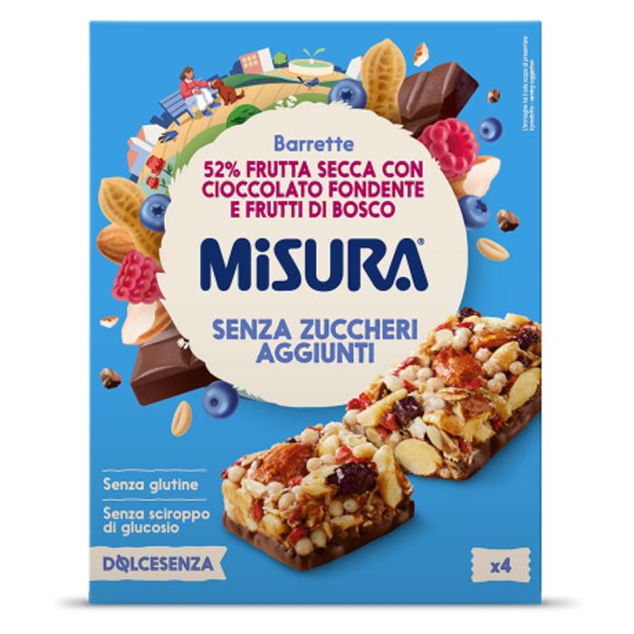 Misura Barr Frutta Secca, Cioccolato Fondente e Frutti di Bosco 120g (4x30g) [1]