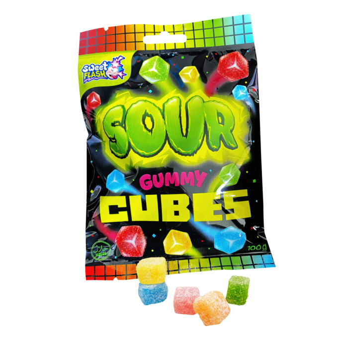 Sour Gummy Cubes 100g [1]