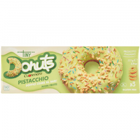 Croissante, Foitaje & Prăjiturele - Cuorenero Tiny Donuts Pistacchio 111g