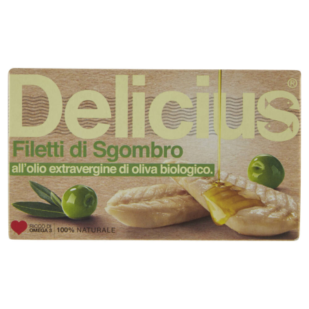 Conserve de ton, pește - Delicius Filetti di Sgombro Olio d'Oliva Extravergine 90g