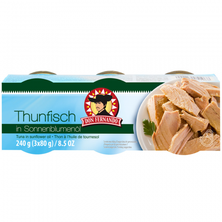 Conserve de ton, pește - Don Fernando Ton in Ulei de Floarea Soarelui 3x80g