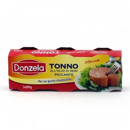 Conserve de ton, pește - Donzella Tonno Piccante 3x80g