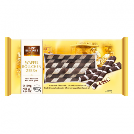 Napolitane - Feiny Biscuits Rulouri Napolitane Zebra 160g