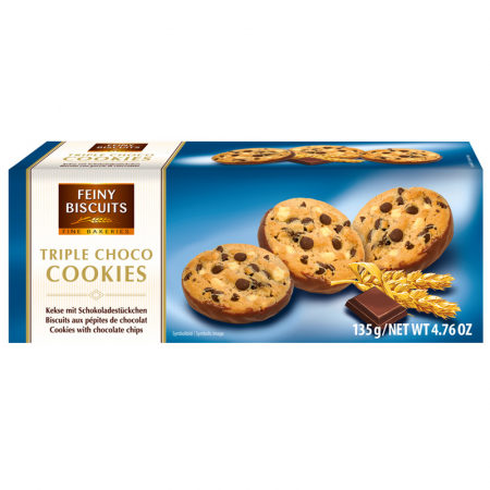 Biscuiți & Fursecuri - Feiny Biscuits Triple Choco Cookies 135g