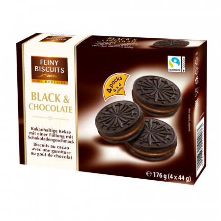 Biscuiți & Fursecuri - Feiny Biscuits Black & Chocolate 176g biscuiti