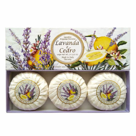 Îngrijire Personală - Fiorentino Saponetta Artigianale Rotonda Lavanda/Cedro 3x100g