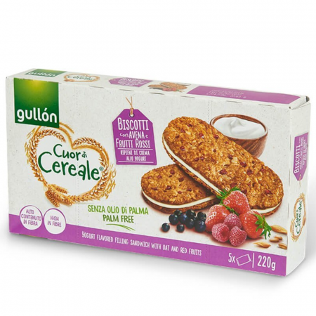 Biscuiți & Fursecuri - Gullon Sandwich Frutti Rossi & Yogurt 220g