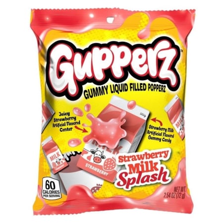 Jeleuri & Bomboane - Gupperz Strawberry Milk Splash USA 72g