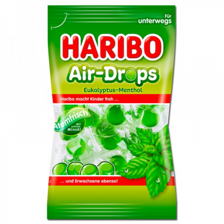 Gumă de Mestecat & Drajeuri - Haribo Air-Drops Eukalyptus-Menthol 100g