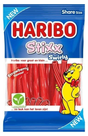 Produse Alimentare - Haribo Stixx Swirly Strawberry NL 160g