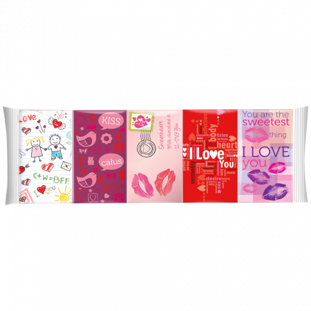 Ciocolată - 'I Love You' Ciocolata cu Lapte 75g (5x15g)