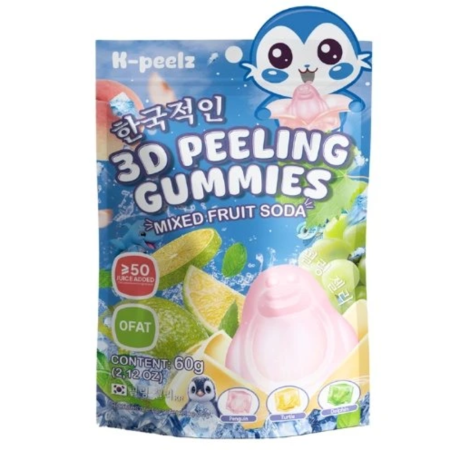 Produse Alimentare - K-Peelz Mixed Fruit Soda 3D Peeling Gummies CHN 60g