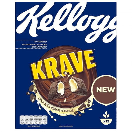 Cereale Mic Dejun - Kellogg's Krave Cookies & Cream 375g