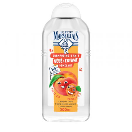 Îngrijire Personală - Le Petit Marseillais Shampoo 2in1 Bebe Peach & Apricot FR 300ml