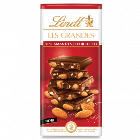 Produse Alimentare - Lindt Les Grandes Noir Amandes-Fleur de Sel FR 150g