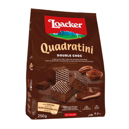 Produse Alimentare - Loacker Quadratini Napolitane Double Choc 250g