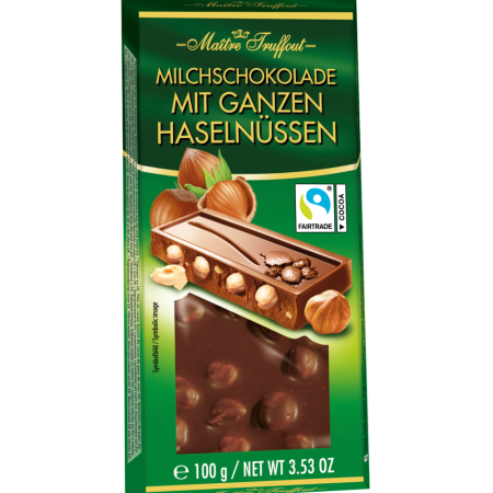 Produse Alimentare - Maitre Truffout Ciocolata cu Lapte si Alune Intregi 100g