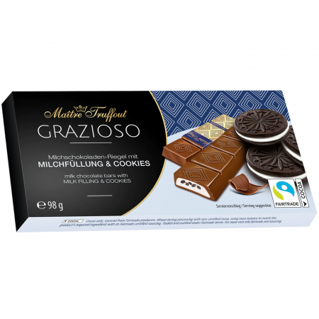 Ciocolată - Maitre Truffout Grazioso Cookies & Cream 98g