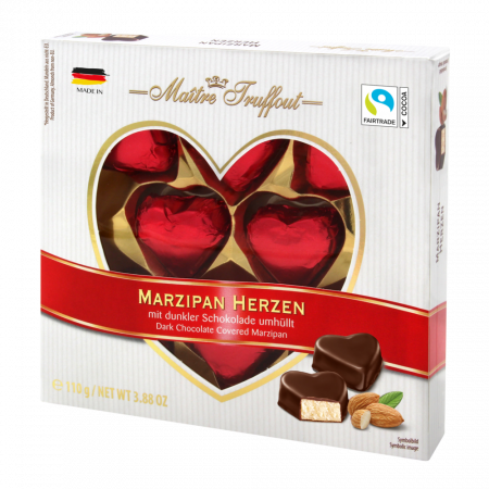 Produse Alimentare - Maitre Truffout Inimi de Marzipan 110g