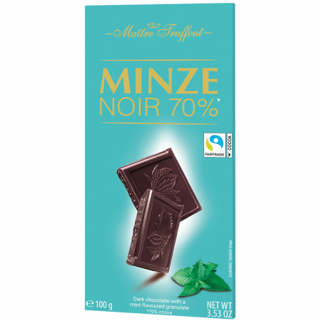 Ciocolată - Maitre Truffout Noir cu Menta 70% 100g ciocolata
