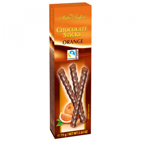 Ciocolată - Maitre Truffout Sticksuri de Ciocolata cu Portocala 75g