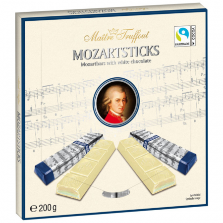 Ciocolată - Maitre Truffout White Mozartsticks 200g ciocolata alba