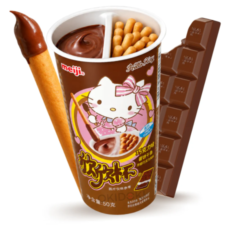 Biscuiți & Fursecuri - Meiji Hello Kitty Chocolate Cream Stick Biscuit CHN 50g